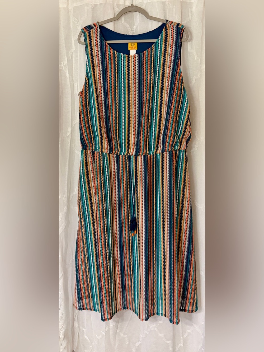 Ruby Rd. NWT Multicolor Striped Sleeveless Midi Dress 2X $68